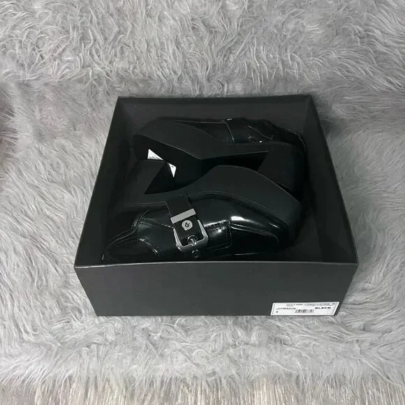 NIB LARROUDÉ Stewart Platform Oxford In Black Leather - Picture 9 of 13